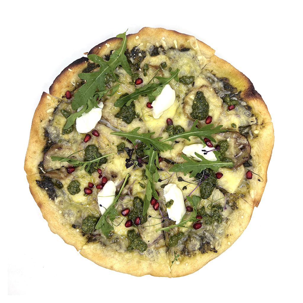 Vegan Pesto Pizza(GF) ,بيتزا بيستو نباتية خالية من الغلوتين